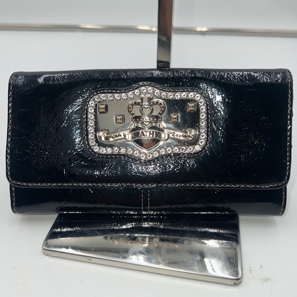 Kathy Van Zeeland Vintage Deadstock Large Black Long Wallet - Picture 1 of 7